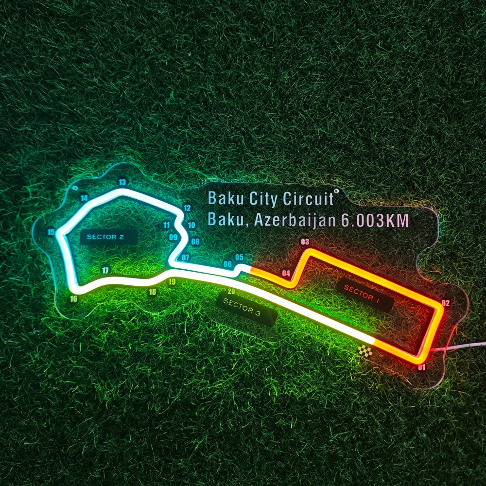 Baku City Circuit Neon Sign