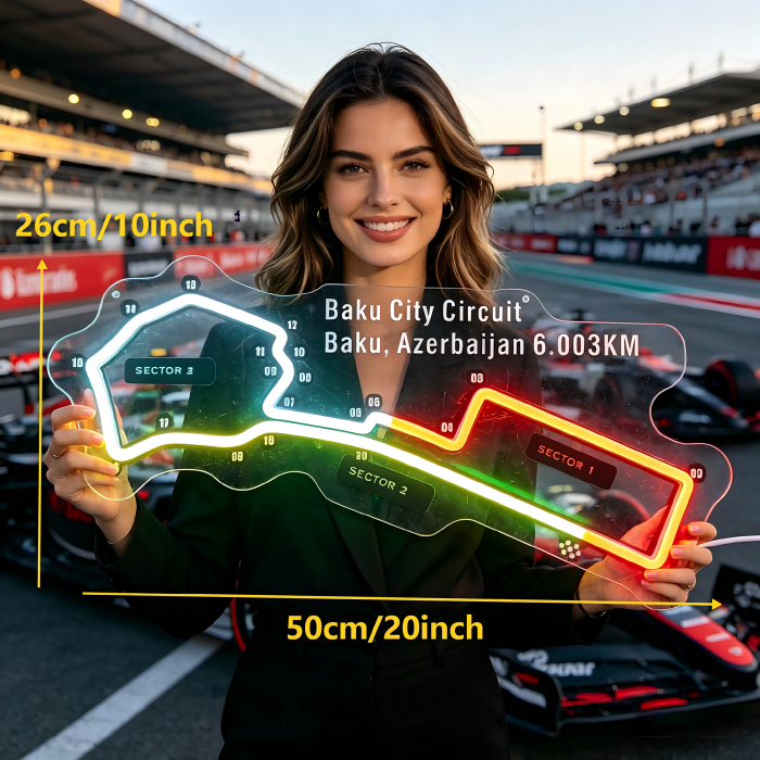 Baku City Circuit Neon Sign